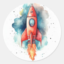 星を通る水飛んでいる色ロケット