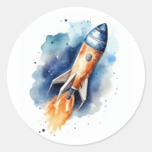 星を通る水飛んでいる色ロッケシップ