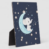 星を釣る赤ちゃん象のテーブルプレート フォトプラーク (側面)