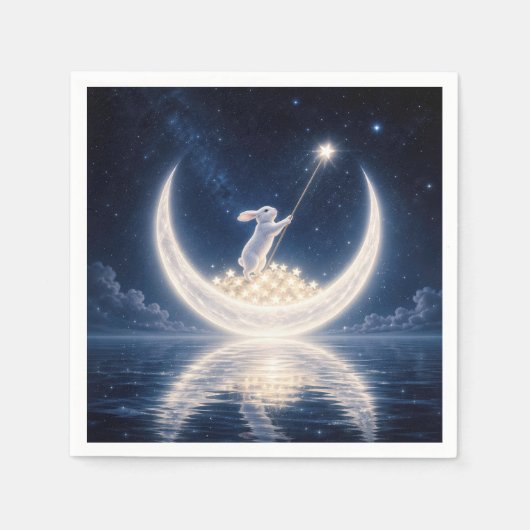 星を集める白兎 スタンダードカクテルナプキン (正面)
