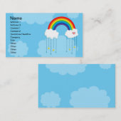 星を雨が降る虹および雲 名刺 (正面/裏面)