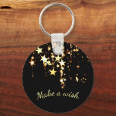 星を黒に落とすことを金ゴールドに願う キーホルダー (正面)