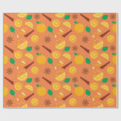 星アニスとオレンジのシームレスな感謝祭 ラッピングペーパー (フラット)