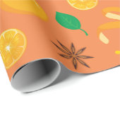 星アニスとオレンジのシームレスな感謝祭 ラッピングペーパー (ロールコーナー)