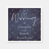 星エレガントと気分の天の神秘的な結婚 スタンダードカクテルナプキン (正面)