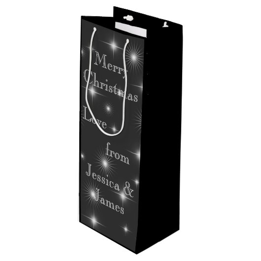 星エレガントの夜パーソナライズされた ワインギフトバッグ (正面アングル)