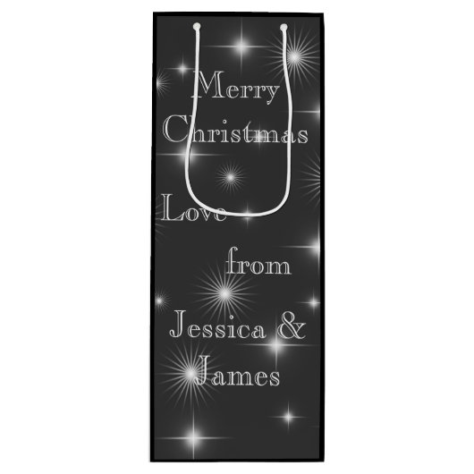 星エレガントの夜パーソナライズされた ワインギフトバッグ (正面)