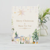 星エレガント付きクリスマスカード 招待状 (スタンド正面)