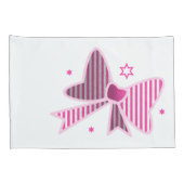 星エレガント付きストライプのピンクボウ枕カバー 枕カバー (裏面-右)