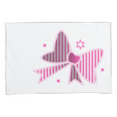 星エレガント付きストライプのピンクボウ枕カバー 枕カバー (正面右)