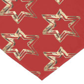 星エレガント模様フェイク金ゴールド星フェスティバル赤 ロングテーブルランナー (コーナー)