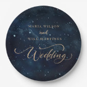 星エレガント結婚の夜の天結婚星 ペーパープレート (正面)