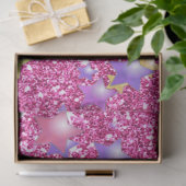 星オングリッターきらめくプリント、ピンク 薄葉紙 (ギフト)