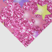 星オングリッターきらめくプリント、ピンク 薄葉紙 (詳細)