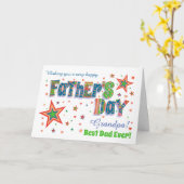 星カスタムとハートの父の日 カード (黄色い花)