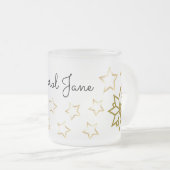 星カスタム付きフロストマグカップ – 編集可能な名前 フロストグラスマグカップ (正面右)