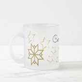 星カスタム付きフロストマグカップ – 編集可能な名前 フロストグラスマグカップ (左)