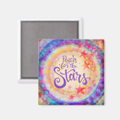 星カラフルを求めて手が届く感動的 マグネット (正面/裏面)