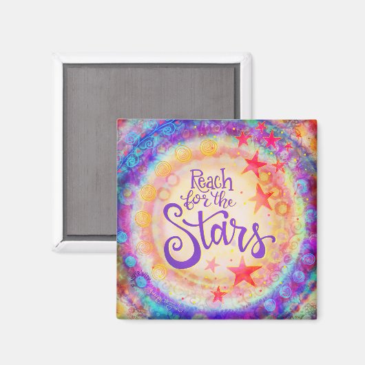 星カラフルを求めて手が届く感動的 マグネット (正面/裏面)