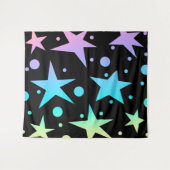 星カラフルグラデーション水玉模様集 タペストリー (正面(横))