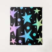 星カラフルグラデーション水玉模様集 タペストリー (正面)