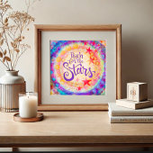 星カラフル引用文へのリーチ ポスター