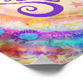 星カラフル引用文へのリーチ ポスター (角)