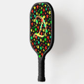 星カラフル星スクリプエレガントトモノグラム ピックルボールラケット (左)