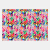 星カラフル風船アーガイル幸せなおもしろい ラッピングペーパーシート (正面3)