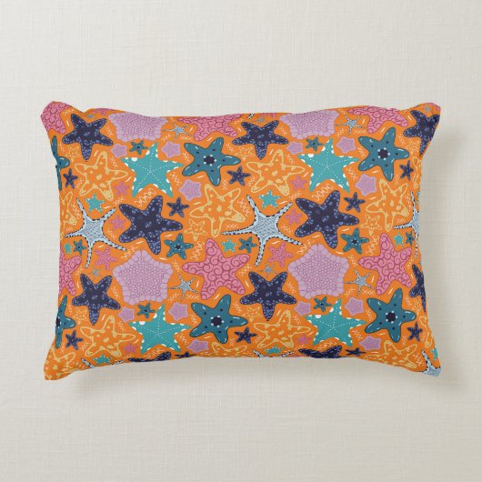 星カラフル魚 アクセントクッション (正面)