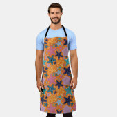 星カラフル魚 エプロン (着用した状態)