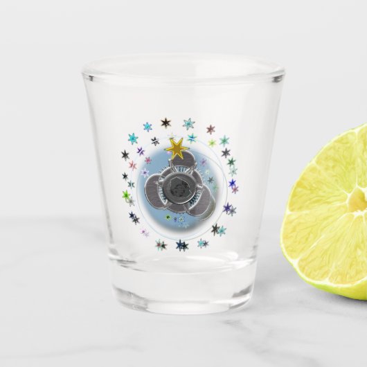 星カラフル ショットグラス (正面)