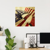 星グランジと縞模様 ポスター (ホームオフィス)