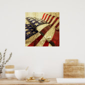 星グランジと縞模様 ポスター (キッチン)