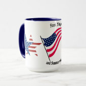 「星ストライプと夏の夜」コーヒー/紅茶 マグカップ (正面左)