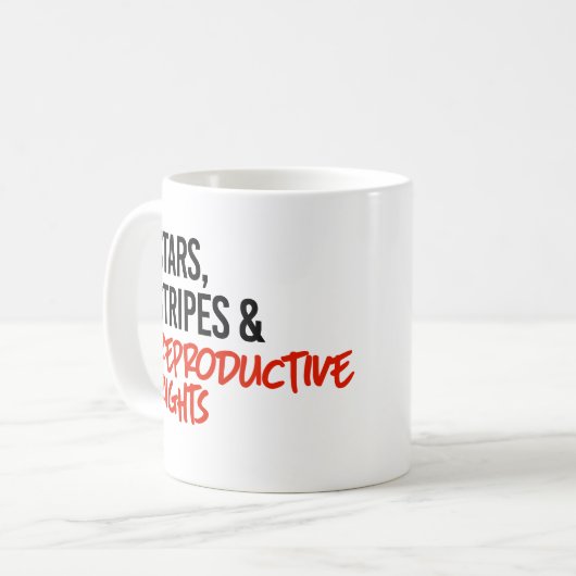 星ストライプと生殖権 コーヒーマグカップ (正面左)