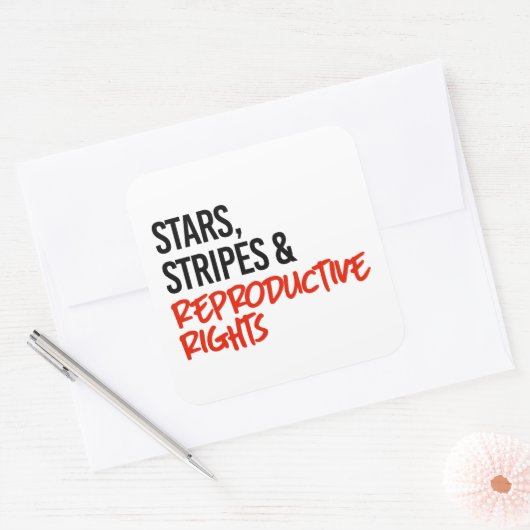 星ストライプと生殖権 スクエアシール (封筒)