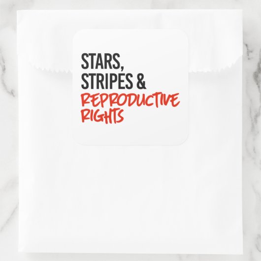 星ストライプと生殖権 スクエアシール (バッグ)