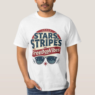 星ストライプと自由の雰囲気 Tシャツ