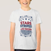 星ストライプと自由7月4日 トライブレンドＴシャツ (正面)