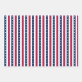 星ストライプ付き愛国的な（垂直） ラッピングペーパーシート (正面3)