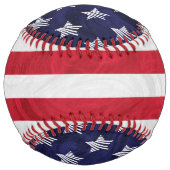 星ストライプ赤白青モノグラム米国国旗 ソフトボール (裏面)