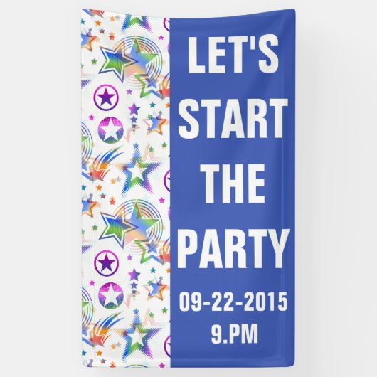 星タトゥーのパターンの色+あなたのアイディア 横断幕 (縦)