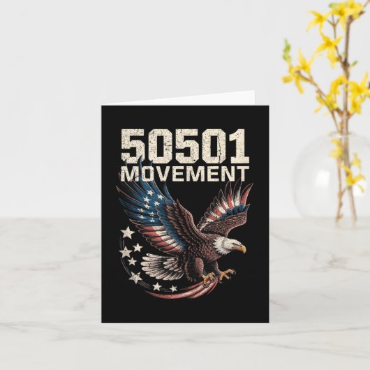 星タンとフライトイーグルの50501アメリカ国旗 カード (黄色い花)