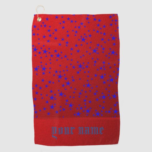 星テンプレート赤と青 ゴルフタオル (正面)