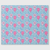 星ハートバルーンパーソナライズされた誕生日 ラッピングペーパー (フラット)