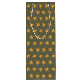 星パターントレンドカラーグリーンマンゴ ワインギフトバッグ (裏面)