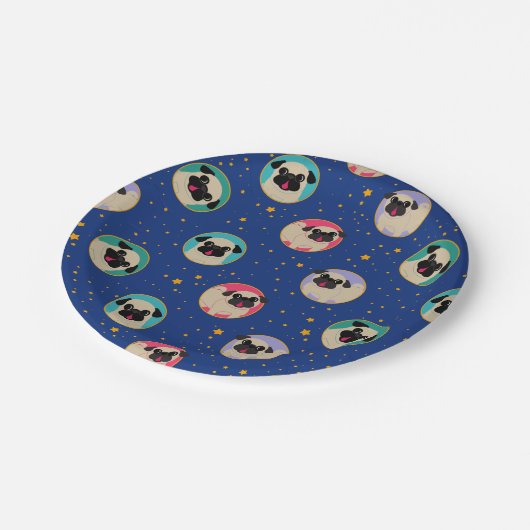 星パターンパーティーのプレートのパグ ペーパープレート (アングル)