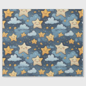 星パターン ラッピングペーパー (フラット)