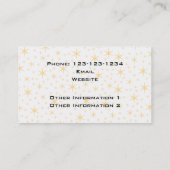 星パターン、白いおよび非金属金ゴールド色 名刺 (裏面)